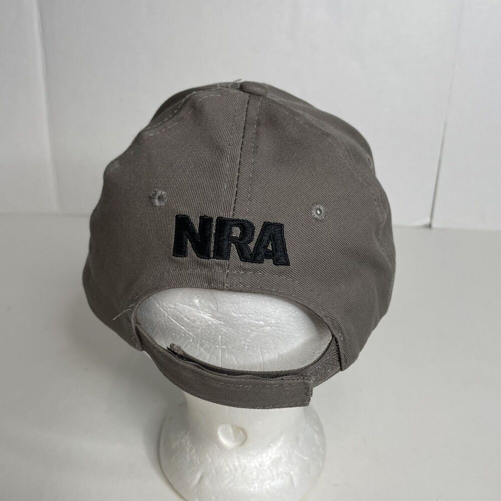NRA Embroidered Eagle Logo Gray Adjustable Hat Baseball Cap - Picture 3 of 7